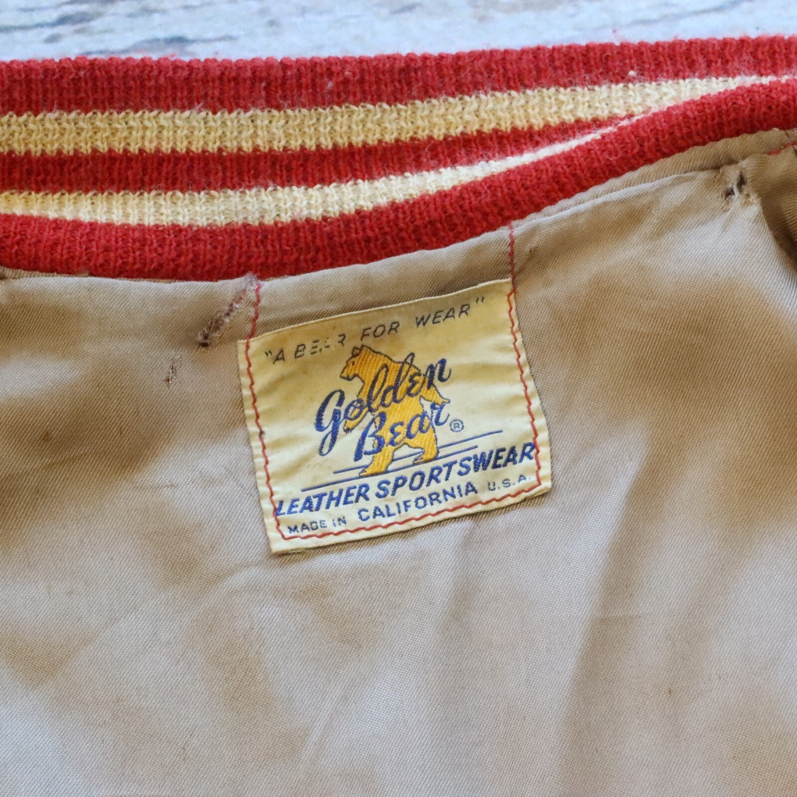 Vintage City College of San Francisco Leather Wool Varsity Jacket by Golden Bear