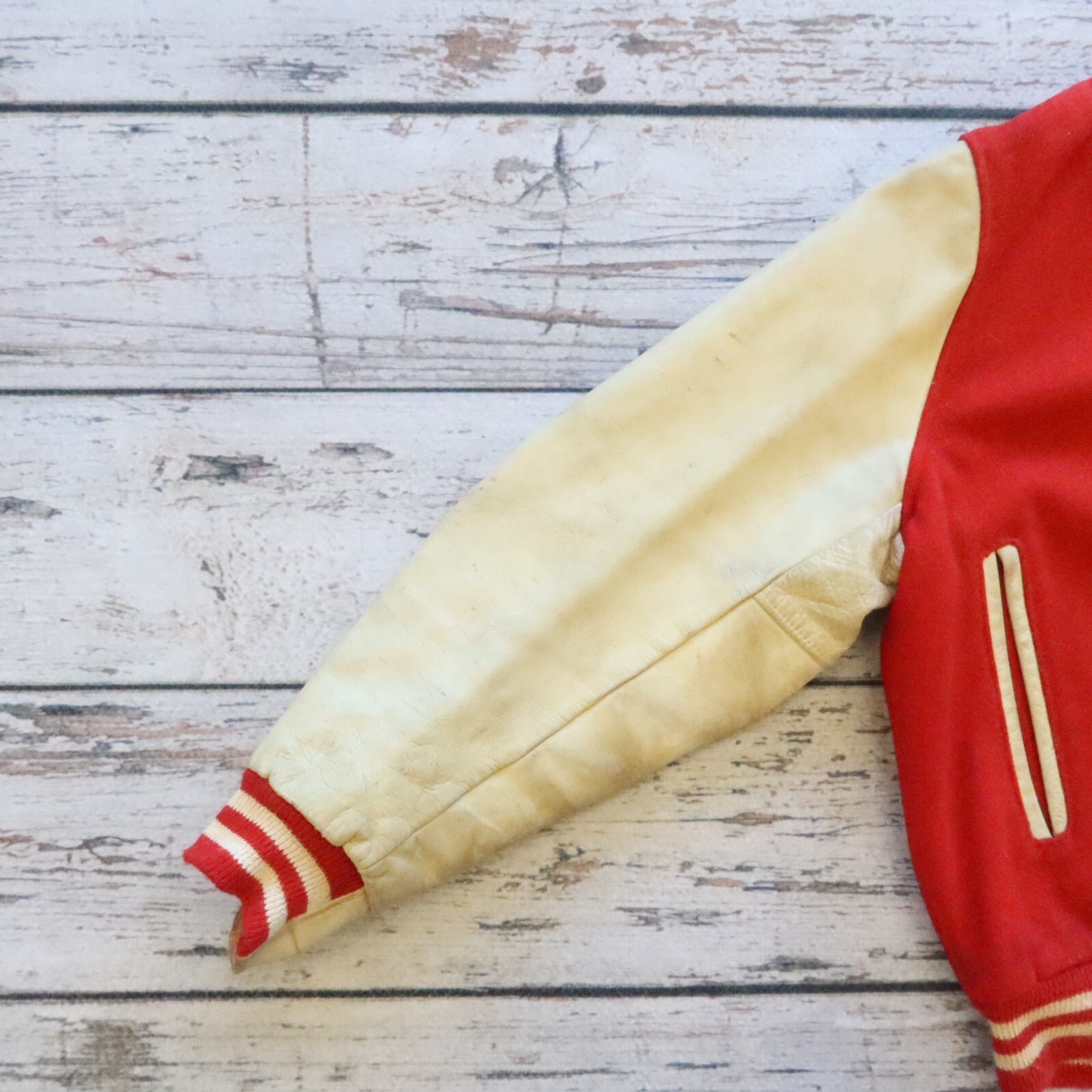 Vintage City College of San Francisco Leather Wool Varsity Jacket by Golden Bear