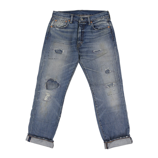 New Sample Levis 501 Distressed Selvedge Denim Jeans LVC