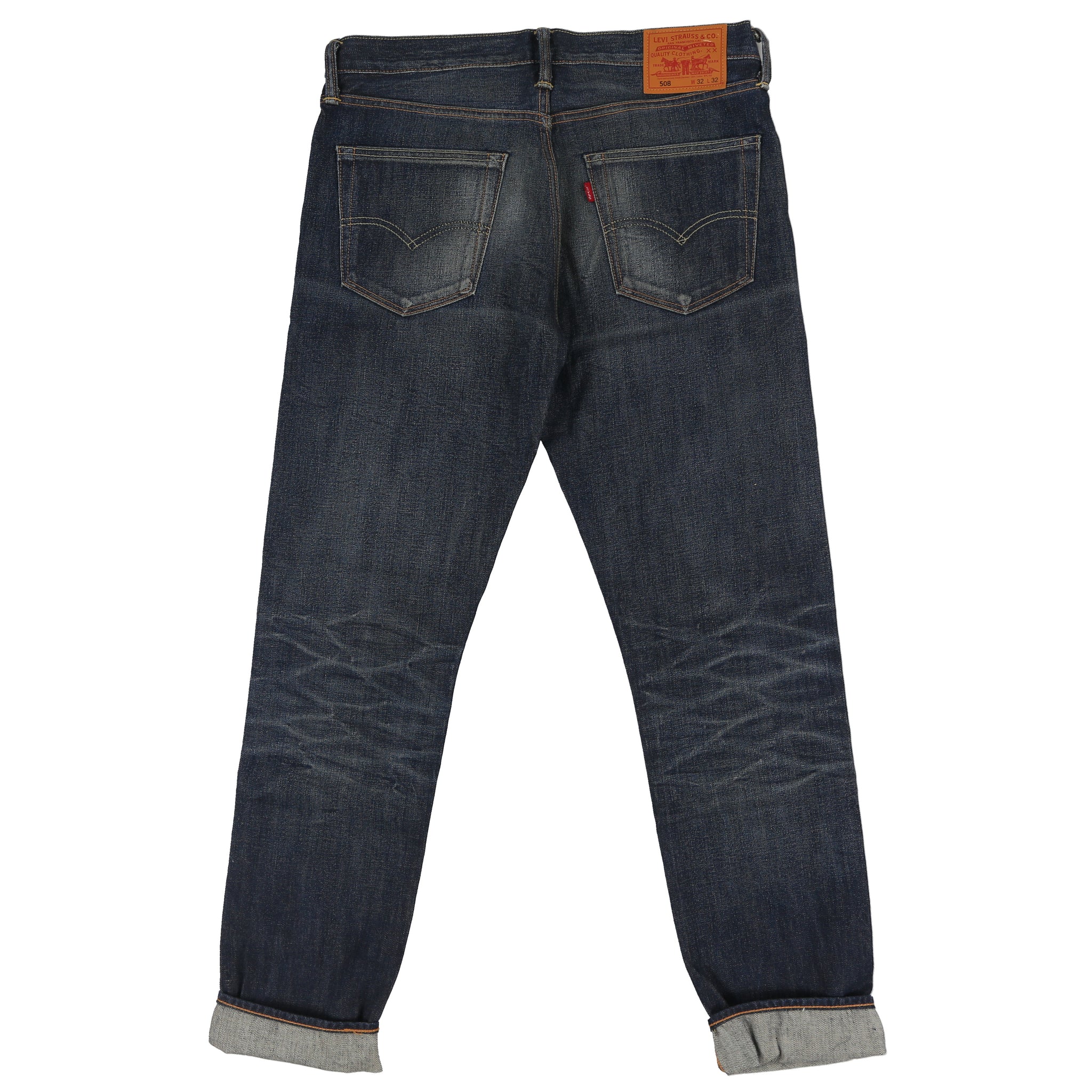 New Levis 508 Distressed Selvedge Denim Jeans